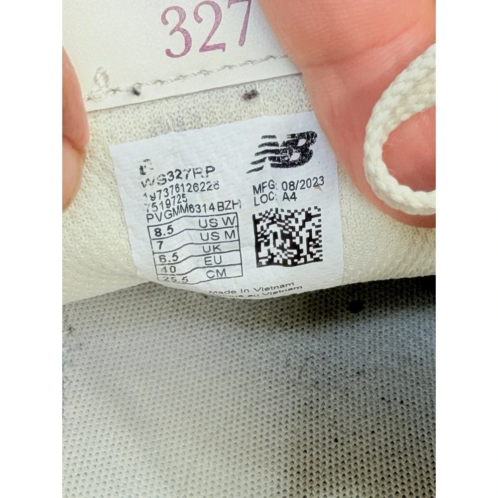 New Balance 327 White Pink Gum Lifestyle Sneakers Women's 8.5 WS327RP